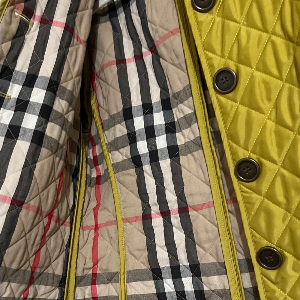 Burberry Kids Quilted Jacket in Mustard Yellow